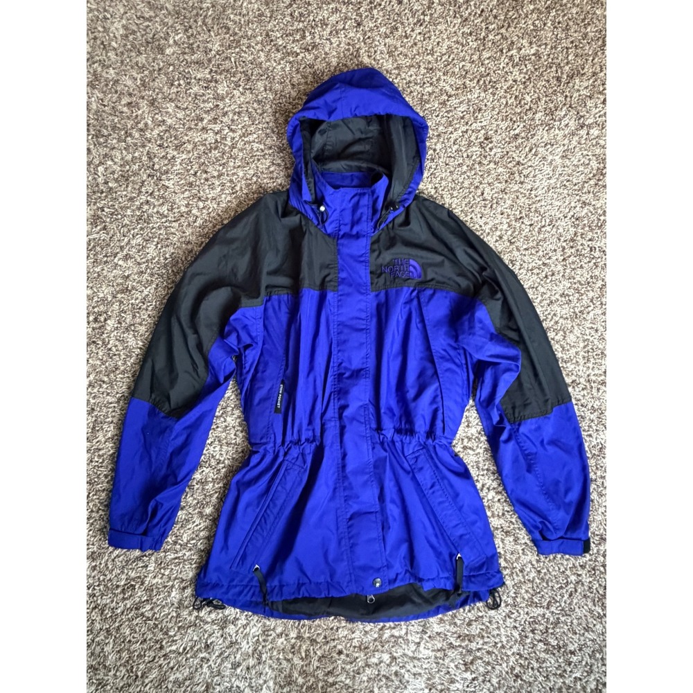 The North Face Vintage Mountain Parka Jacket Blue Black Colorblock Womens Medium